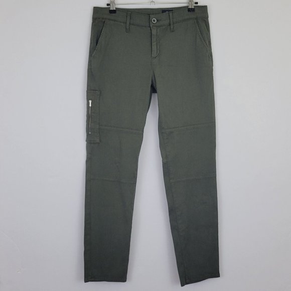 AG Wyatt Utilitarian Slouchy Skinny Cargo Pant in Army Olive Green - Picture 2 of 9